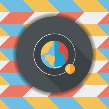 Uzun Gölge, eps10 ile alan gezegen düz simgesi