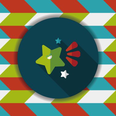 Uzay yıldız düz simgesi ile uzun gölge, eps10