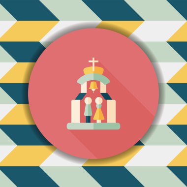 Uzun gölgeli Chruch Düz Simgesi 'nde düğün seremonisi.