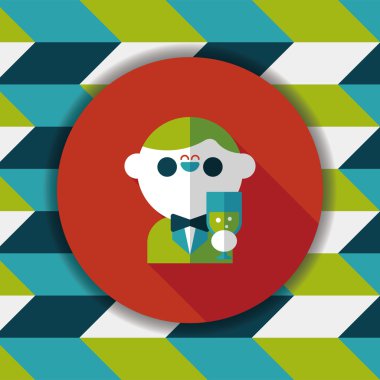 Düğün damat uzun gölge, eps10 düz simgesiyle