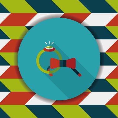 düz uzun gölge, eps10 simgesiyle damat kravat ve yüzük