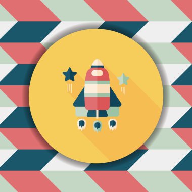 Uzun Gölge, eps10 ile alan roket düz simgesi