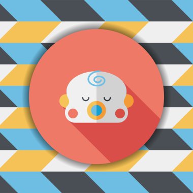 bebek çocuk düz simgesi ile uzun gölge, eps10