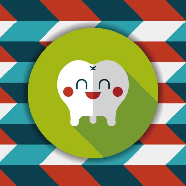 Uzun gölgeler, eps10 ile diş düz stil simgesi