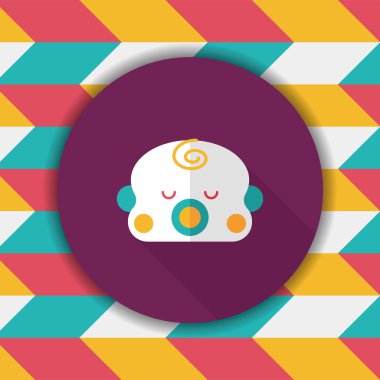 bebek çocuk düz simgesi ile uzun gölge, eps10