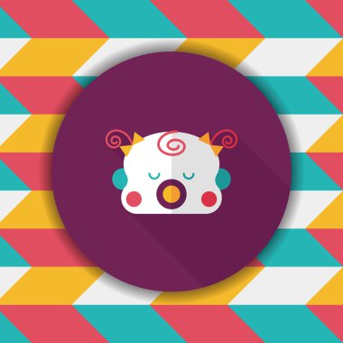 Bebek gril düz simgesi ile uzun gölge, esp10