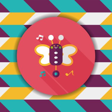 Uzun Gölge, eps10 ile kelebek müzik oyuncak düz simgesi