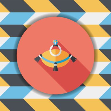 Elmas yüzük düz simgesi ile uzun gölge, eps10 teklif