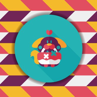 Gelinlik çiçeği düz ikonu, uzun gölge, eps10