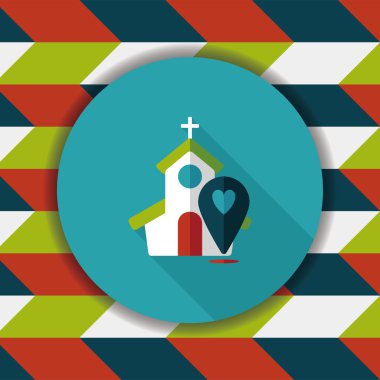 Uzun Gölge, eps10 düğün kilise düz simgesiyle