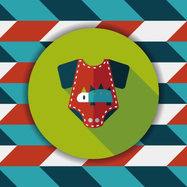 Uzun Gölge, eps 10 ile bebek onesie düz simgesi