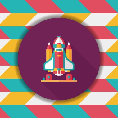 Uzun Gölge, eps10 ile alan roket düz simgesi