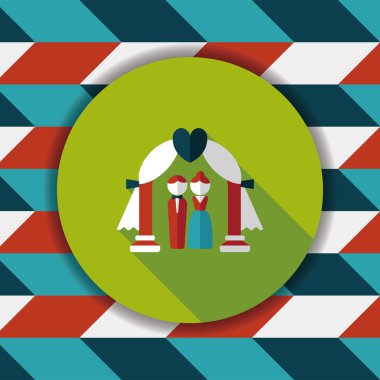 düğün töreni uzun gölge, eps10 düz simgesiyle