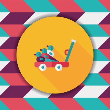 Uzun Gölge, eps10 ile düz simge oyuncak ördek sepeti