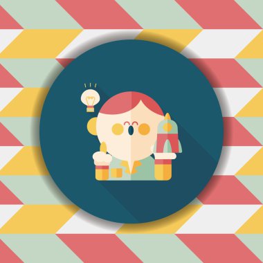 Uzay bilim adamları uzun gölge, eps10 düz simgesiyle