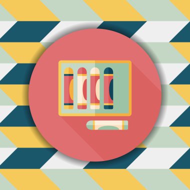 boya kalemi ile uzun gölge, eps10 düz simgesi