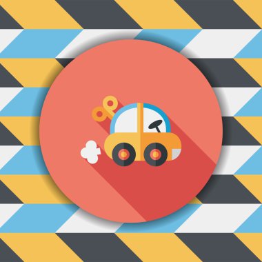 oyuncak araba düz simgesi ile uzun gölge, eps10