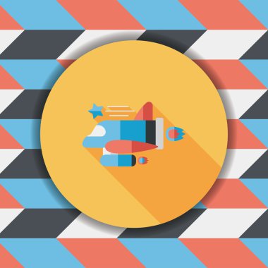 Uzay gemisi ile uzun gölge, eps10 düz simgesi