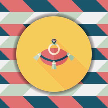 Elmas yüzük düz simgesi ile uzun gölge, eps10 teklif