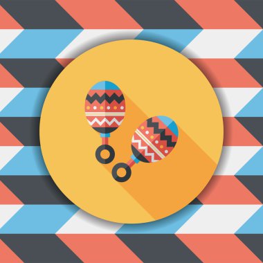 Bebek çıngırağı uzun gölge, eps 10 düz simgesiyle