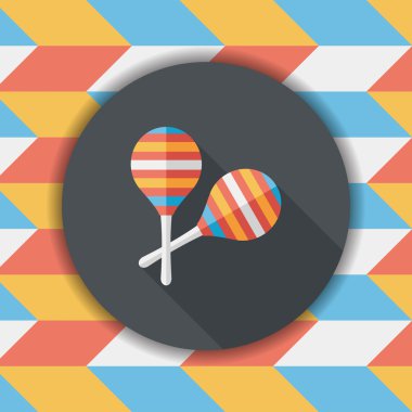 Uzun Gölge, eps10 ahşap rattle düz simgesi