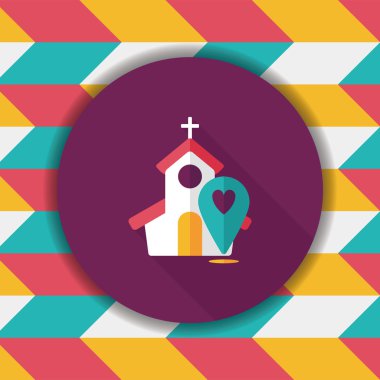 Uzun Gölge, eps10 düğün kilise düz simgesiyle