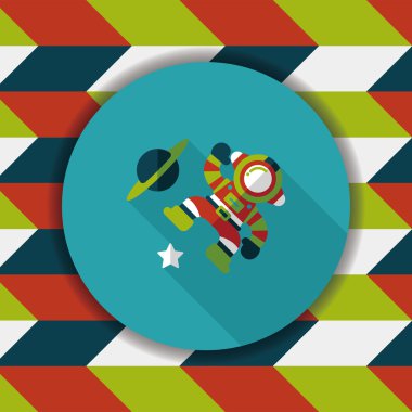 Uzun Gölge, eps10 ile uzay astronot düz simgesi