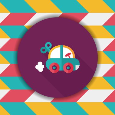 oyuncak araba düz simgesi ile uzun gölge, eps10