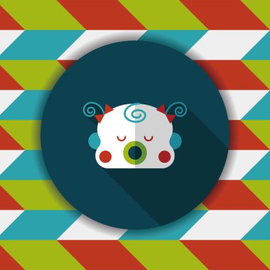 Bebek kız uzun gölge, eps10 düz simgesiyle