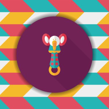 Bebek çıngırağı uzun gölge, eps 10 düz simgesiyle