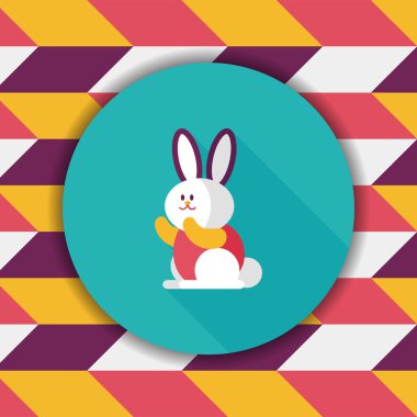 Uzun Gölge, eps 10 ile tavşan düz simgesi