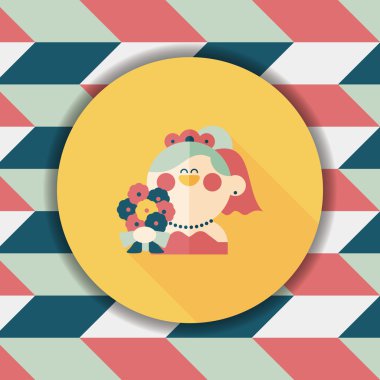 Gelinin düz ikonu, uzun gölgeli, eps10