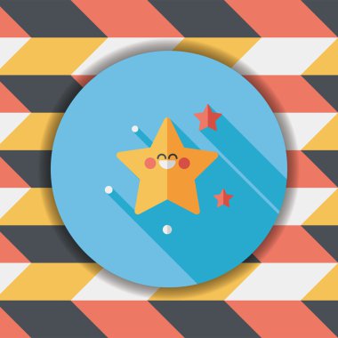 Uzay yıldız düz simgesi ile uzun gölge, eps10