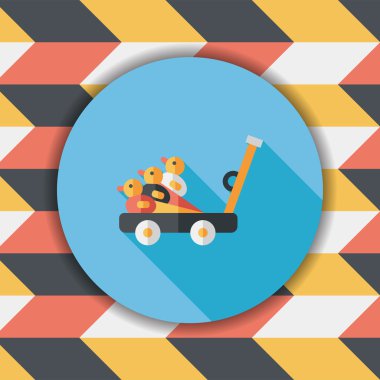 Uzun Gölge, eps10 ile düz simge oyuncak ördek sepeti