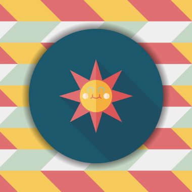 Uzun Gölge, eps10 güneş düz simgesiyle