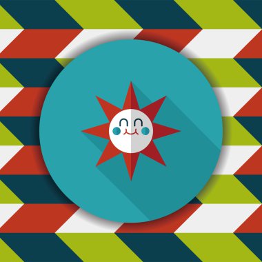 Uzun Gölge, eps10 güneş düz simgesiyle