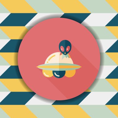 Uzun Gölge, eps10 ile uzay Ufo düz simgesi