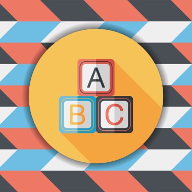 Uzun Gölge, eps 10 ile ABC blokları düz simgesi