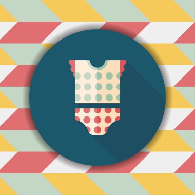 Bebek Giyim uzun gölge, eps 10 düz simgesiyle