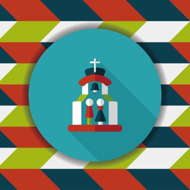 Uzun gölgeli Chruch Düz Simgesi 'nde düğün seremonisi.