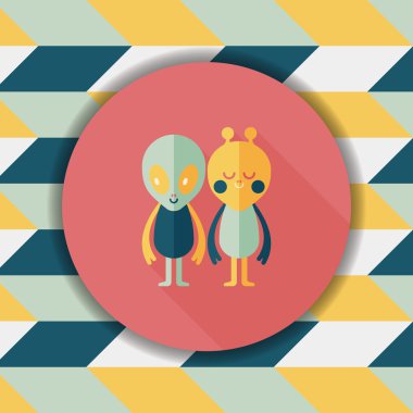 Uzun Gölge, eps10 ile alan yabancı dostluk düz simgesi