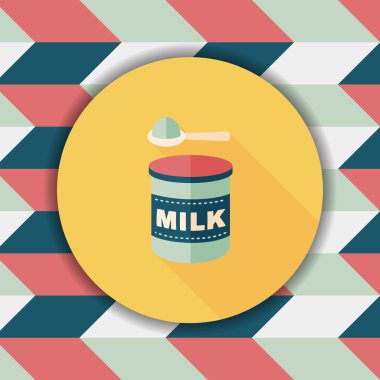 süt tozu süt gıda uzun gölge, eps 10 düz simgesiyle