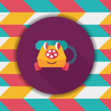 oyuncak telefon düz simgesi ile uzun gölge, eps10