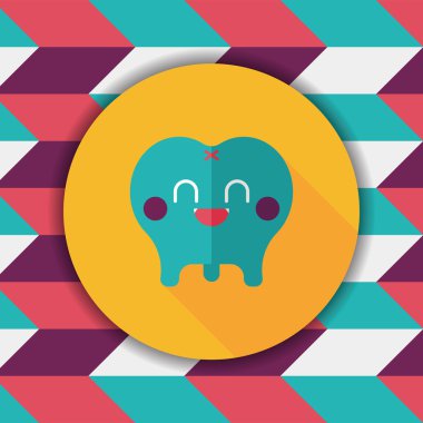 Uzun gölgeler, eps10 ile diş düz stil simgesi