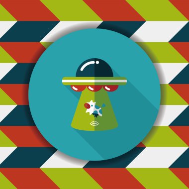 Uzun Gölge, eps10 ile uzay Ufo düz simgesi