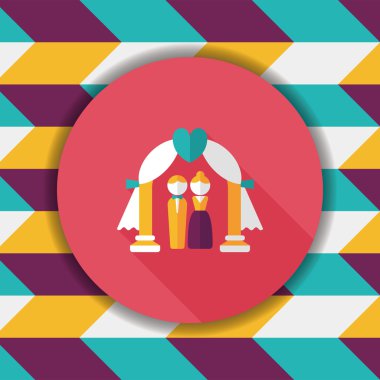 düğün töreni uzun gölge, eps10 düz simgesiyle