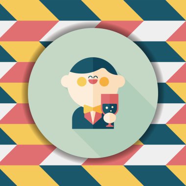 Düğün damat uzun gölge, eps10 düz simgesiyle