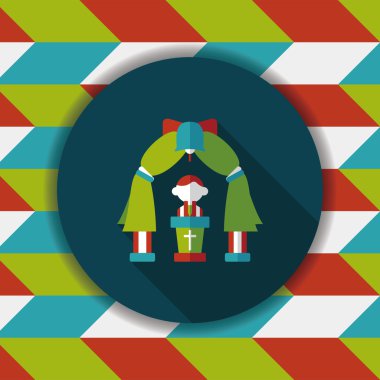 düğün töreni uzun gölge, eps10 düz simgesiyle