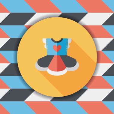 Çocuk elbise düz simgesi ile uzun gölge, eps10