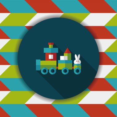 Tren oyuncak uzun gölge, eps10 düz simgesiyle